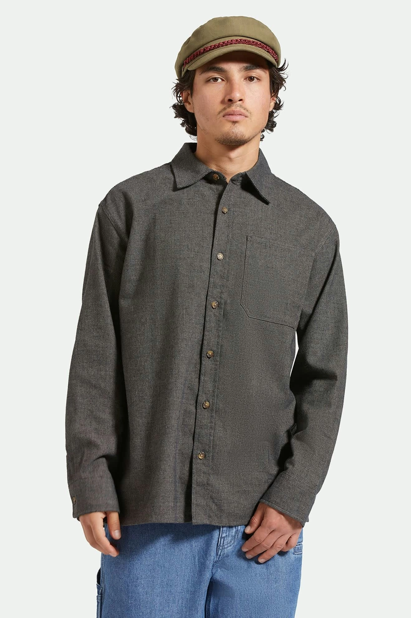 Selden L/S Overshirt - Mixed Tweed Recycled Polyester Blend Soft Touch