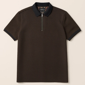 Denim& Flower Zip up Polo Cool and Comfortable