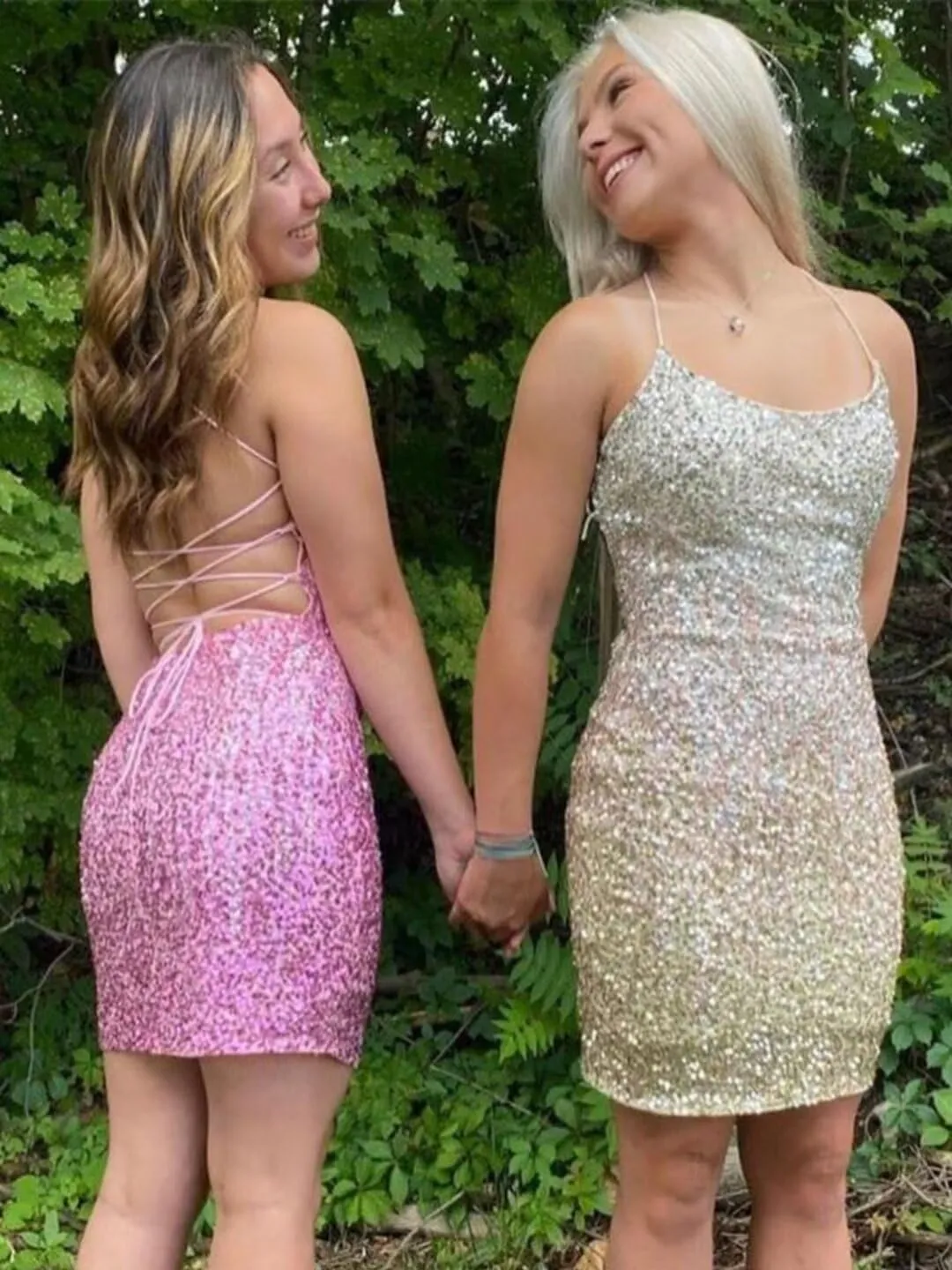 Sequin Homecoming Dresses for Teens Sparkly Short Prom Dress Bodycon Mini Dress