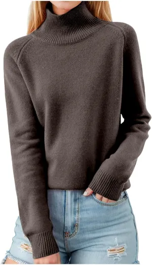 SERYU Cashmere Turtleneck Sweater for Women Trendy Comfort Pullover Tops Casual Turtleneck Long Sleeve Wool Sweater