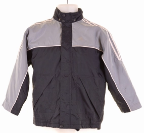 ADIDAS Boys Windbreaker Jacket 9-10 Years Black Weatherproof Shell Versatile Shell