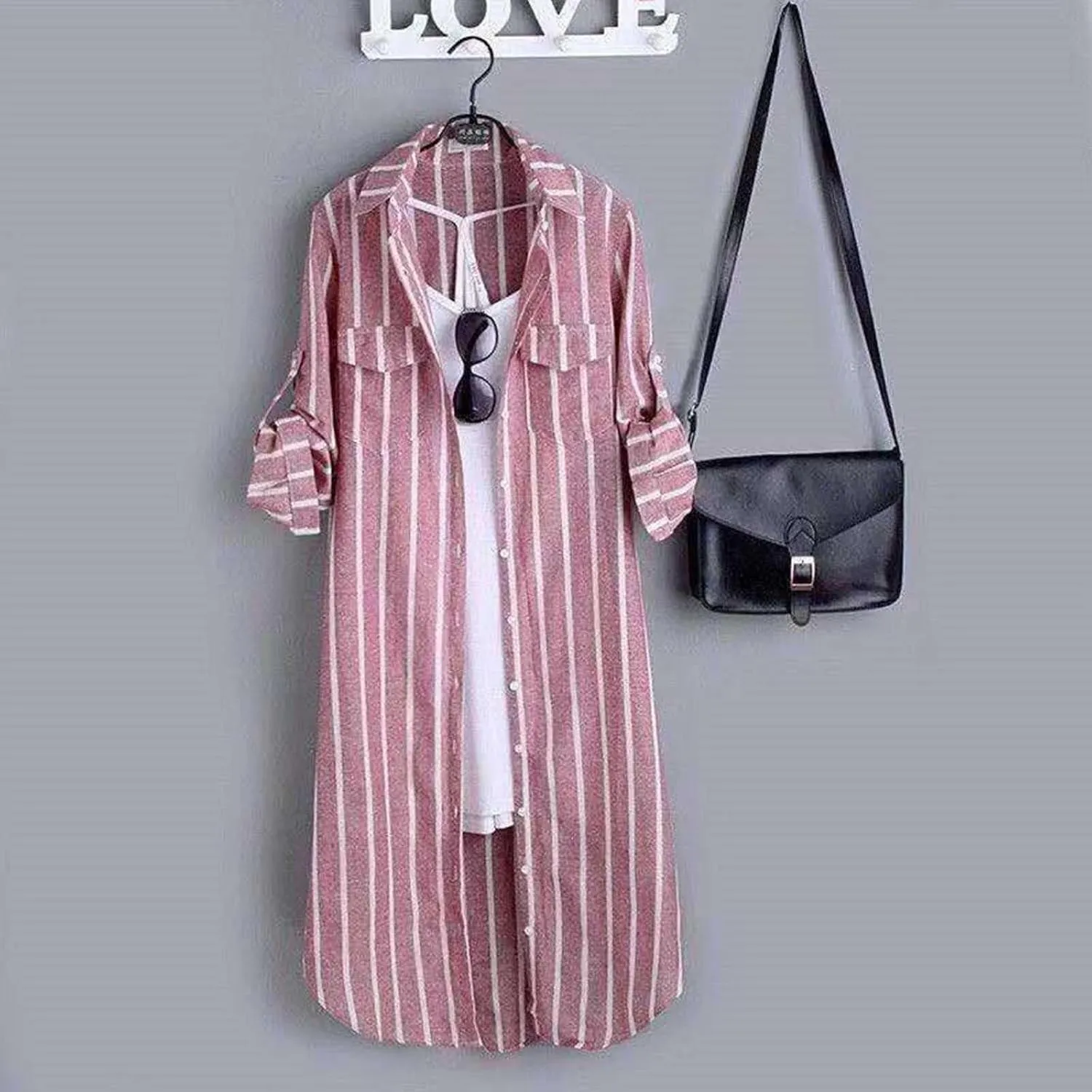SHAOBGE Plaid Shirts for Women Long Sleeve Work Shirts Open Front Cardigan Fall Outfits for Women 2024 Oversized Cardigan