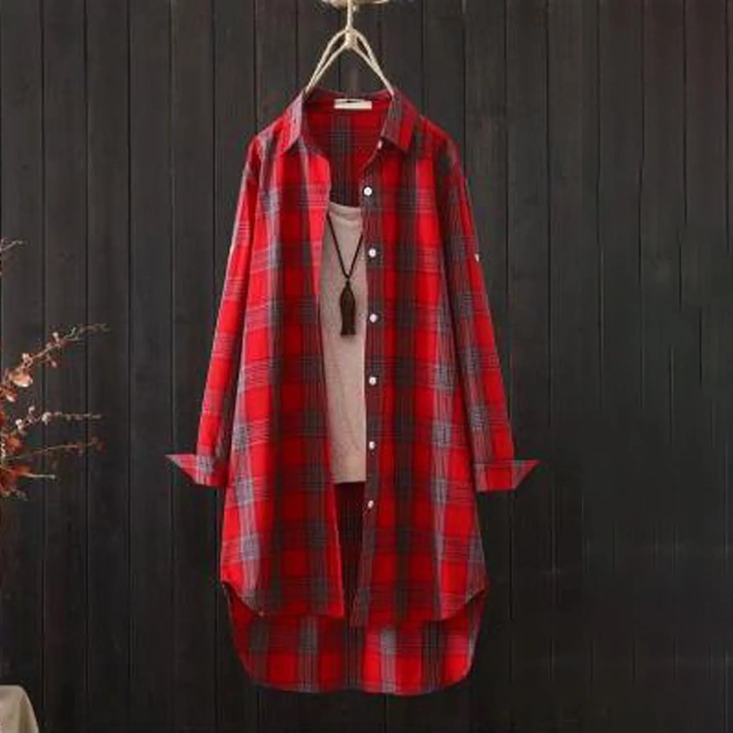SHAOBGE Plaid Shirts for Women Long Sleeve Work Shirts Open Front Cardigan Fall Outfits for Women 2024 Oversized Cardigan