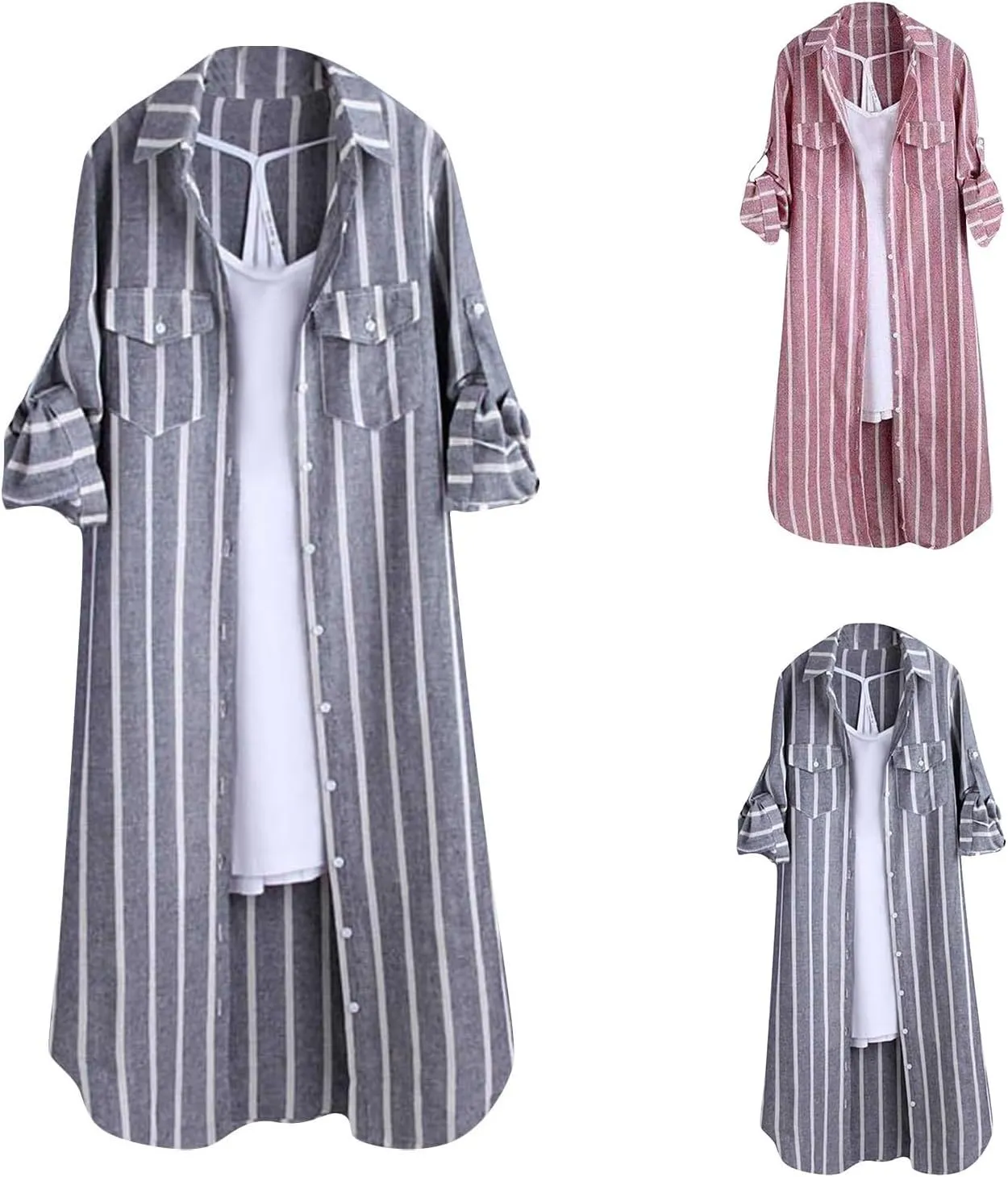 SHAOBGE Plaid Shirts for Women Long Sleeve Work Shirts Open Front Cardigan Fall Outfits for Women 2024 Oversized Cardigan