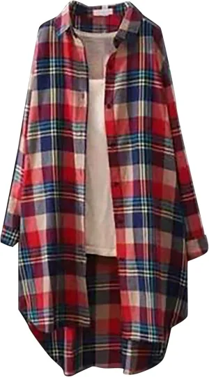 SHAOBGE Plaid Shirts for Women Long Sleeve Work Shirts Open Front Cardigan Fall Outfits for Women 2024 Oversized Cardigan