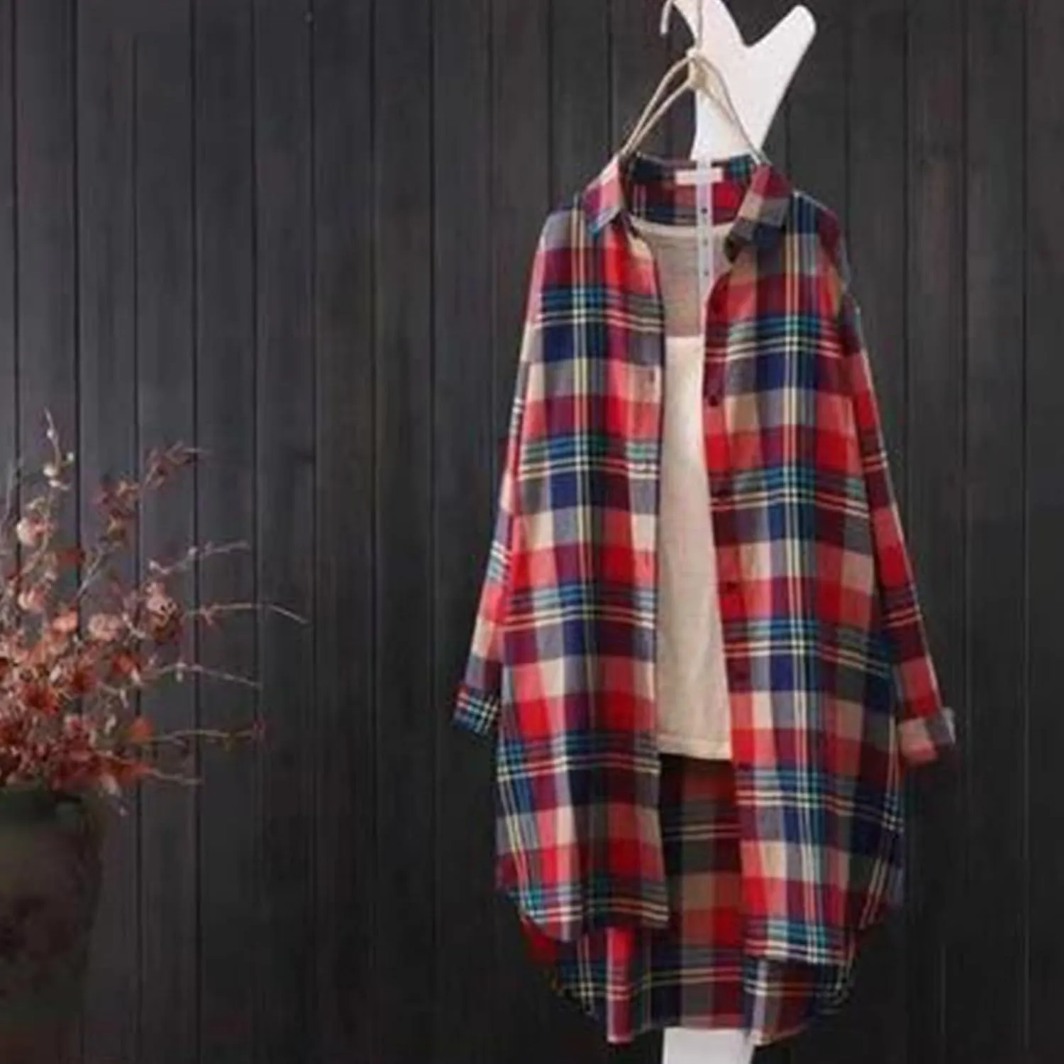 SHAOBGE Plaid Shirts for Women Long Sleeve Work Shirts Open Front Cardigan Fall Outfits for Women 2024 Oversized Cardigan