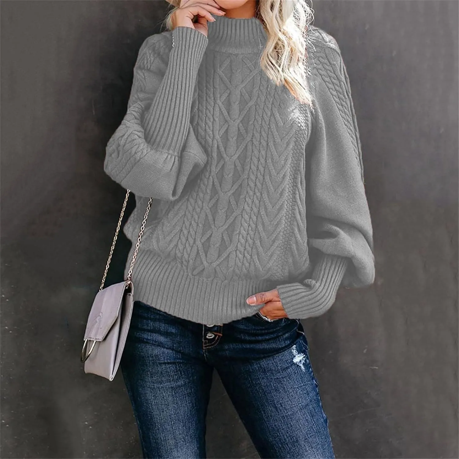 SHAOBGE Womens Sweaters Knit Pullover Sweater Women Polo Cardigan Sweaters for Women Red Striped Sweater