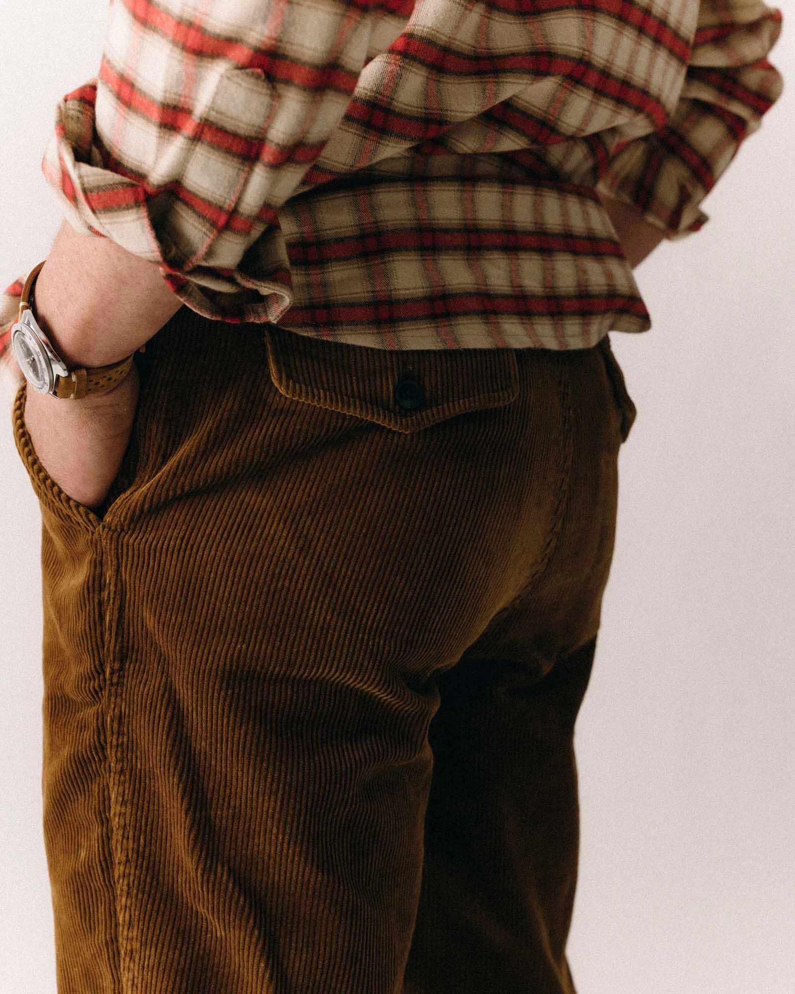The Carnegie Pant in Bourbon Corduroy Trendy Fit