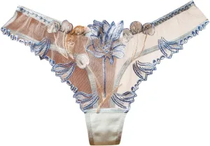 Sheer Sexy Panties See Through Mesh Underwear Soft Embroidered Thongs Cute Hipsters Tummy Control Underpants