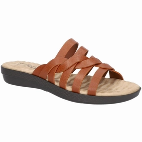 Sheri Womens Faux Leather Slip On Wedge Sandals Wave Cut Tone Sole