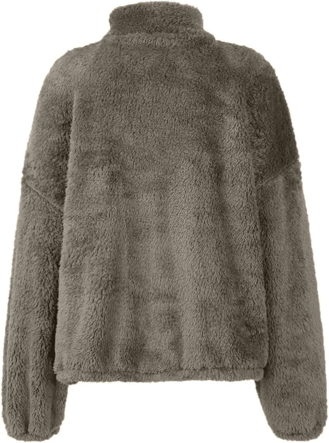 Sherpa Half Zip Pullover Women Fleece Cropped Sweatshirt Fall Fashion 2024 Stand Collar Pullover Sweater with Pocket