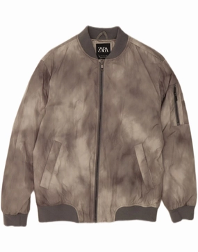 Articulated Sleeve Cut Party outfit ZARA Boys Bomber Jacket 11-12 Years Grey Tie Dye Polyester