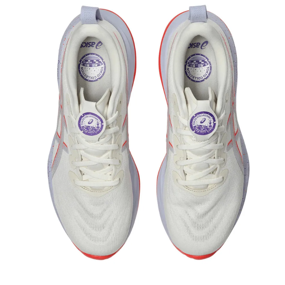 Youth runner running in duathlons shoes ASICS Men's GEL-CUMULUS 27 TOKYO Collection Running Shoes in Cream/Edo Purple AW25