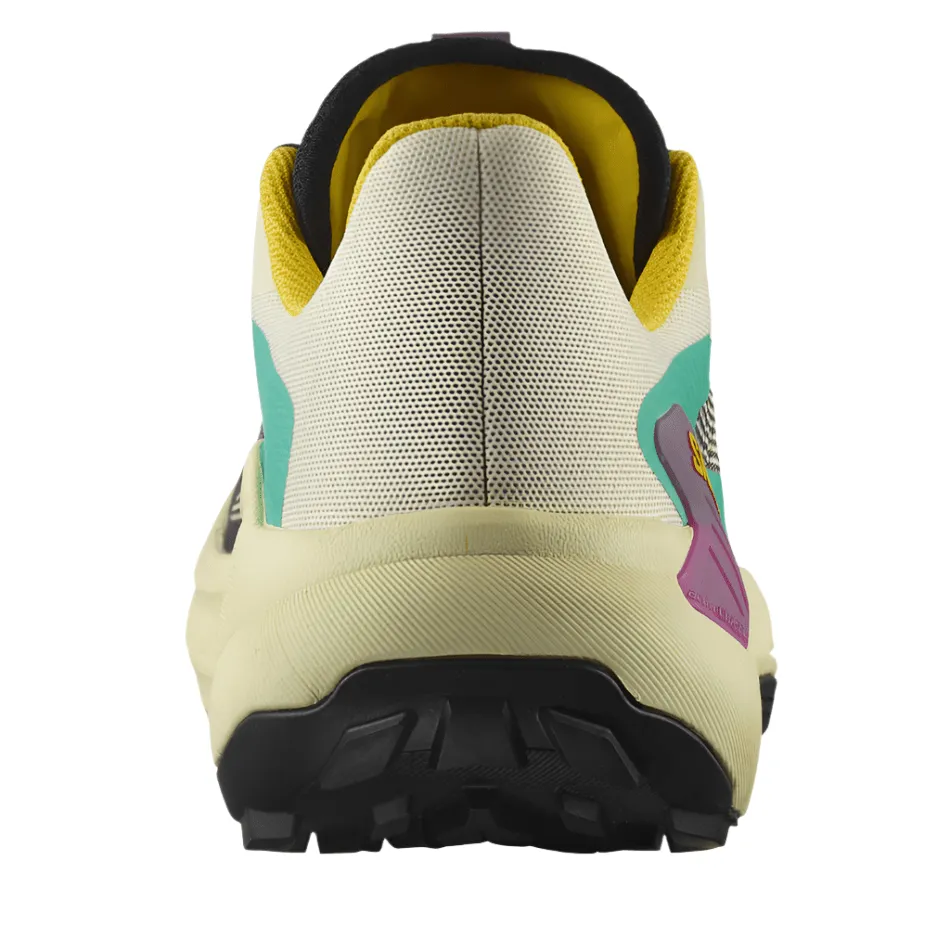 Salomon Men's Genesis Running Shoes in Transparent Yellow/Black/Willowherb AW25 hilly - terrain running shoes evening runner