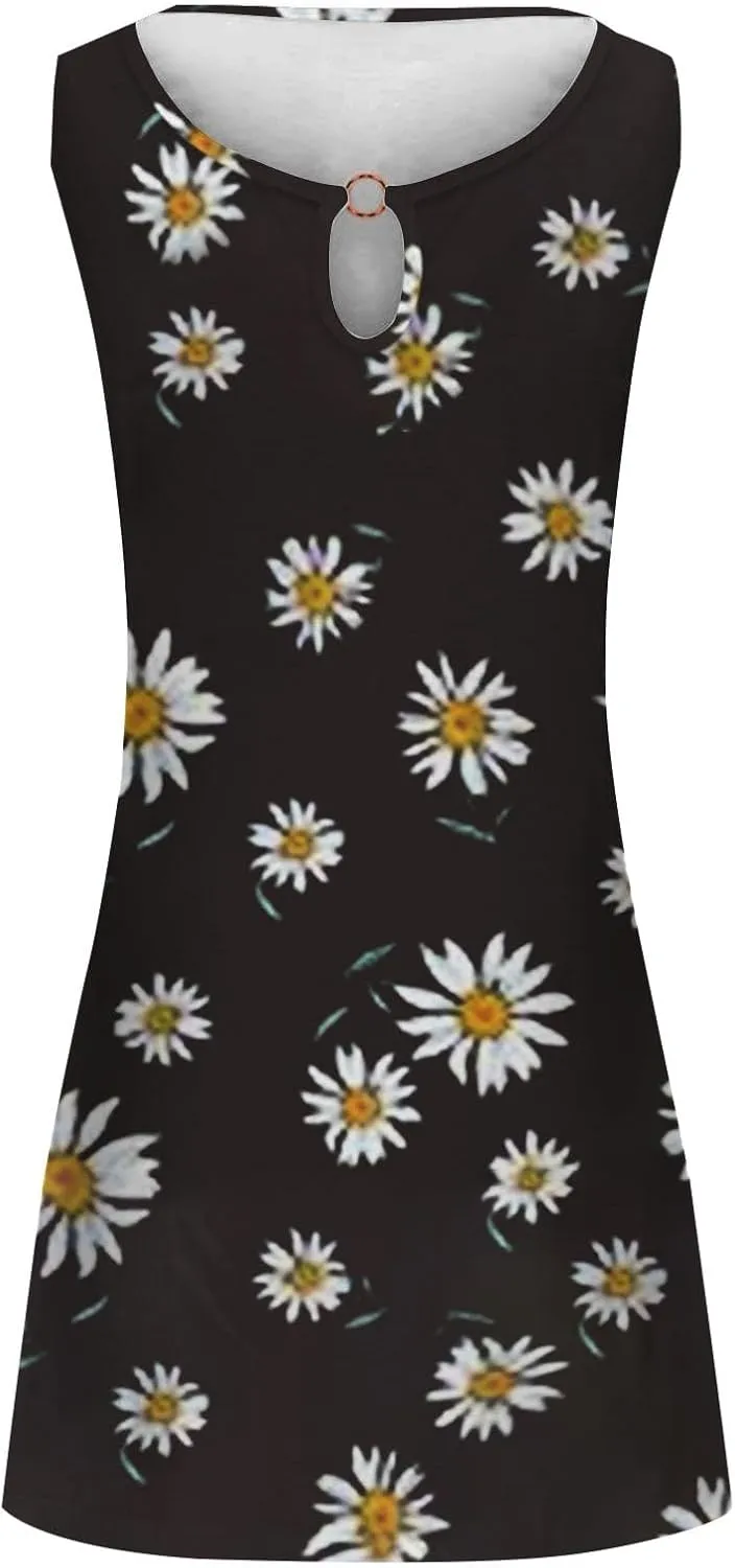 Short Sundresdes for Women Sun Dresses for Women 2025 Vacation Beach Casual Summer Sundresses Sleeveless Tank Short