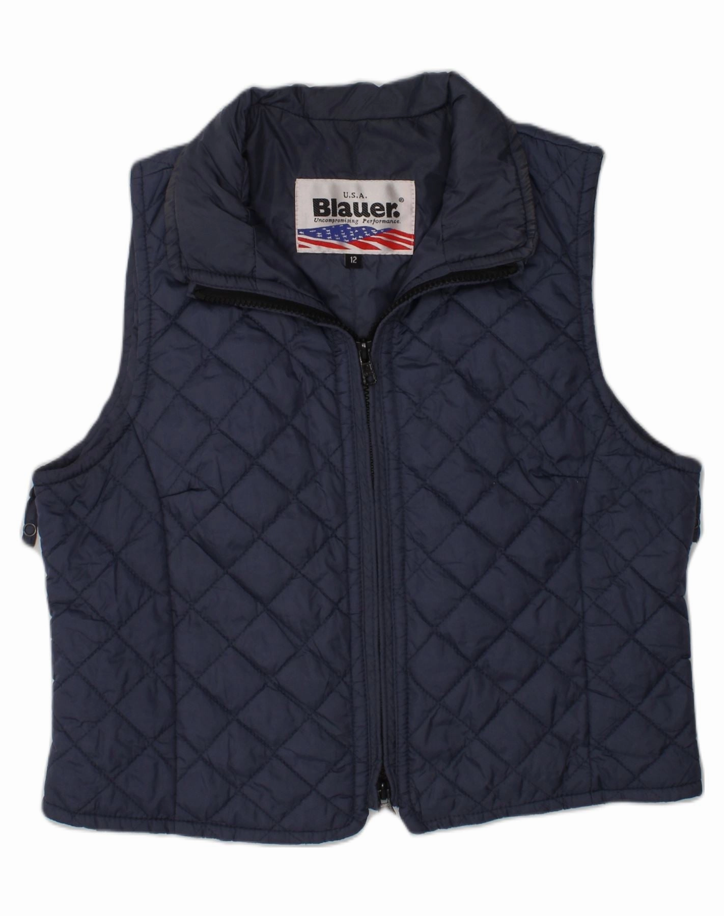 Cordlock Adjustment System BLAUER Boys Quilted Gilet 11-12 Years Navy Blue Polyester