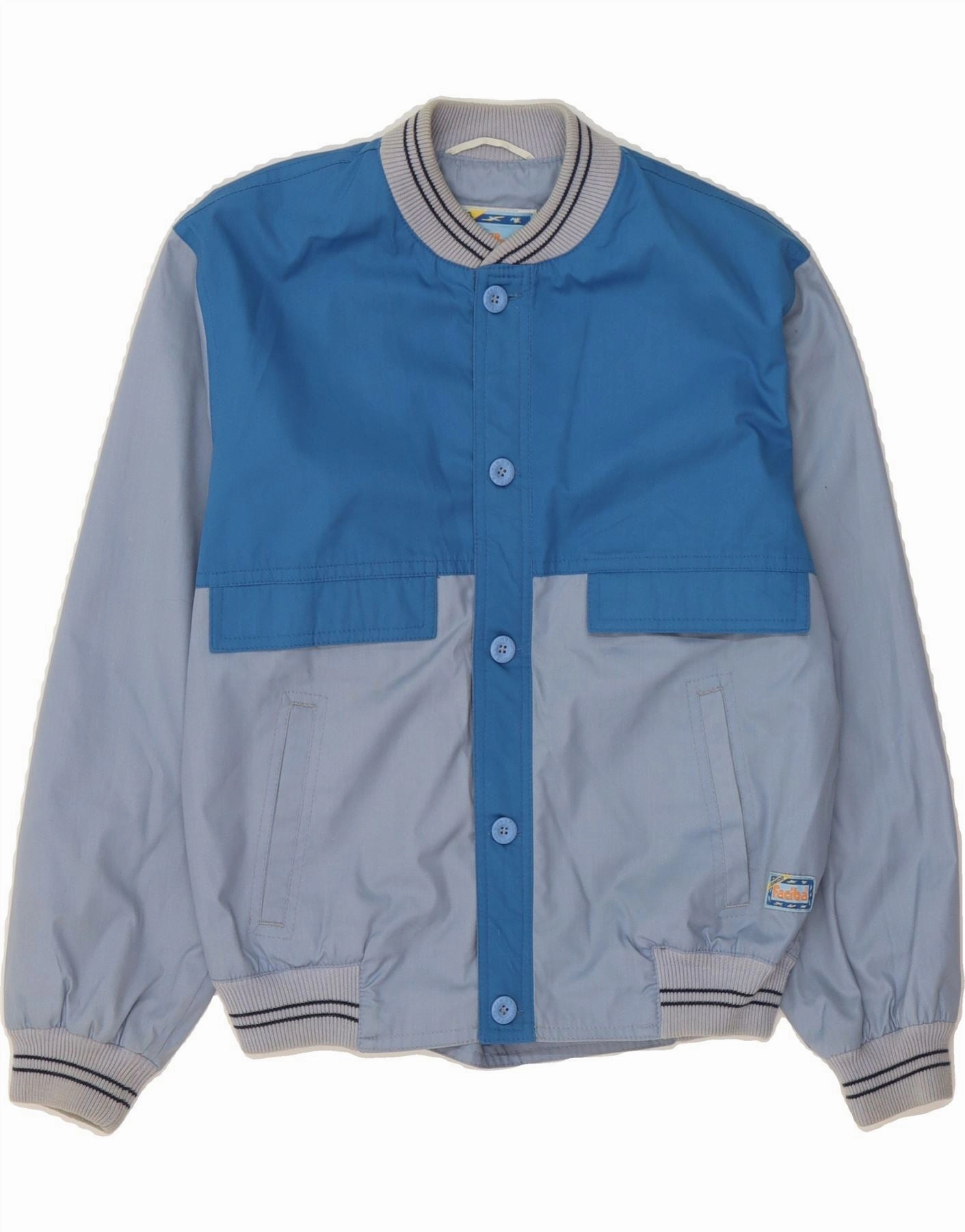 Light Rain Cold Protection FACIBA Boys Bomber Jacket 14-15 Years Blue Colourblock Cotton