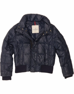 Volunteer MONCLER Boys Graphic Padded Jacket 7-8 Years Navy Blue Polyamide