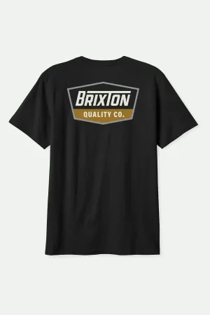 Regal S/S Standard T-Shirt - Black/Off White/Metal Bronze Trendy Fabric