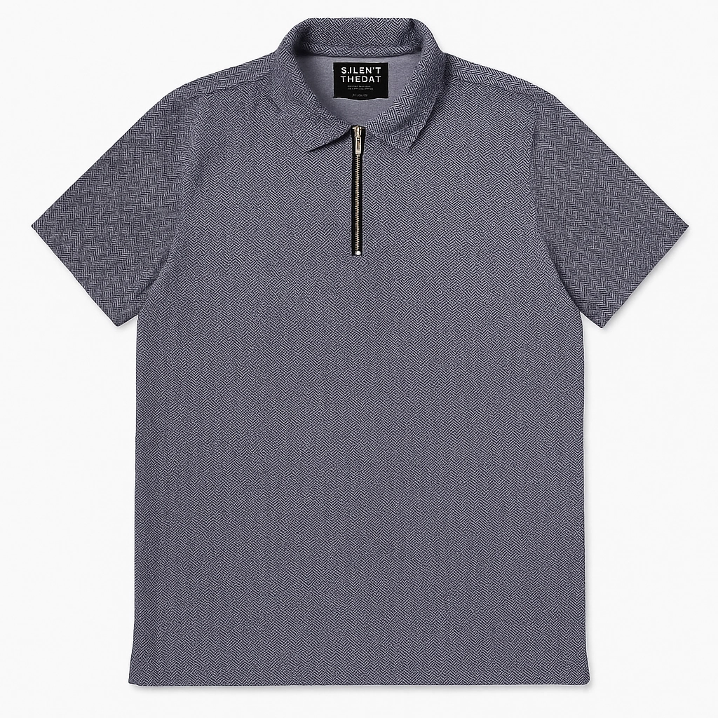 Breathable mesh lining OekoTexCertified Silent Theory Men Blue Zip Polo