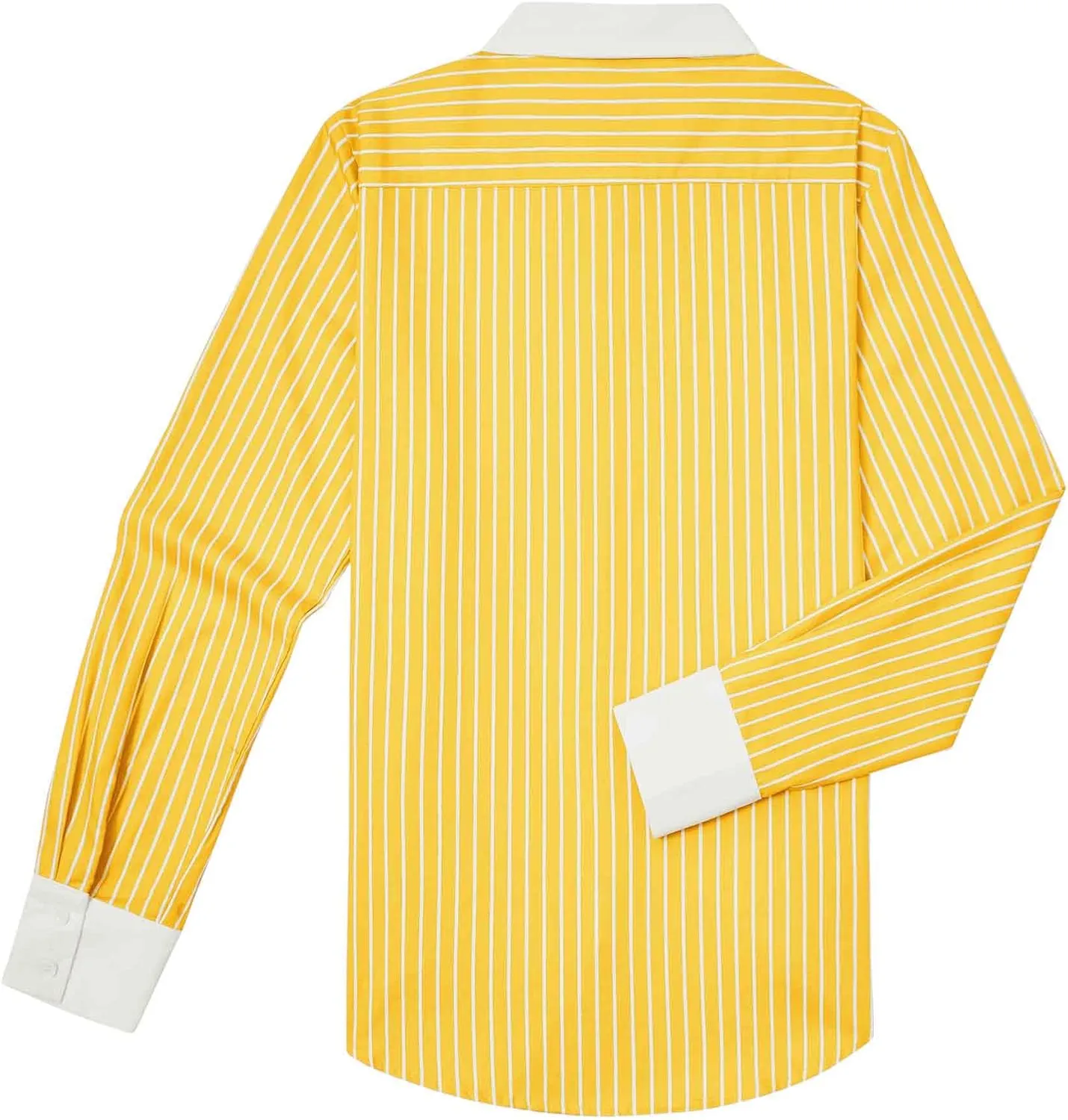 siliteelon Womens Cotton Button Down Shirts Striped Dress Shirts Pinstripes Long Sleeve Collared Blouses Colorblock Tops
