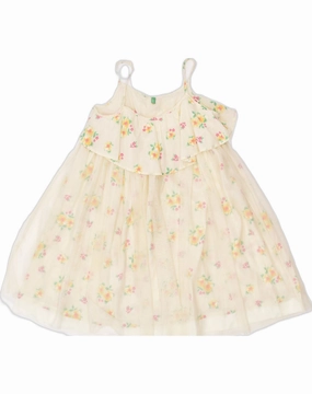 Oversized-Fit UNITED COLORS OF BENETTON Girls Ruffle Front Sundress 8-9 Years Off White