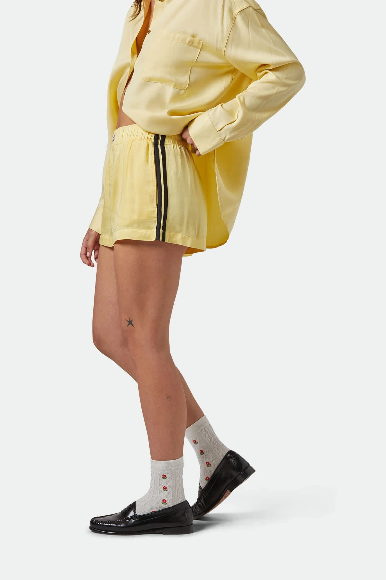 elastic waistband Silky Boxer Short - Panna Cotta