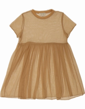FlexibleClosure SIMONA BARBIERI Girls Twin-Set See Through A-Line Dress 9-10 Years Beige
