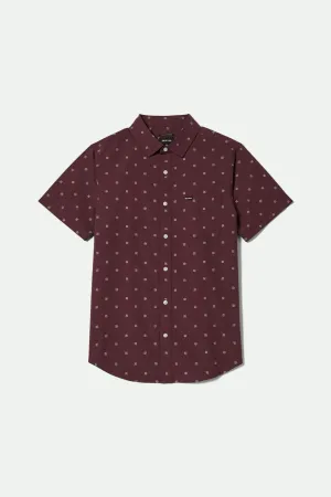 Charter Print S/S Shirt - Port/Micro Geo Contrast Stitch