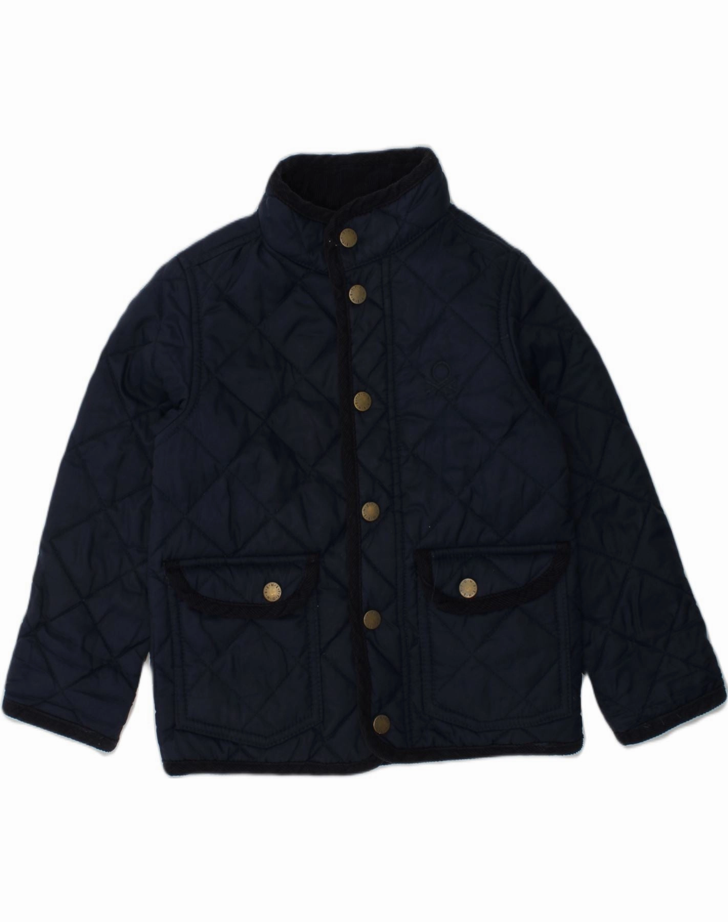 Outdoor Protection Benchmark BENETTON Boys Quilted Jacket 3-4 Years 2XS Navy Blue Nylon