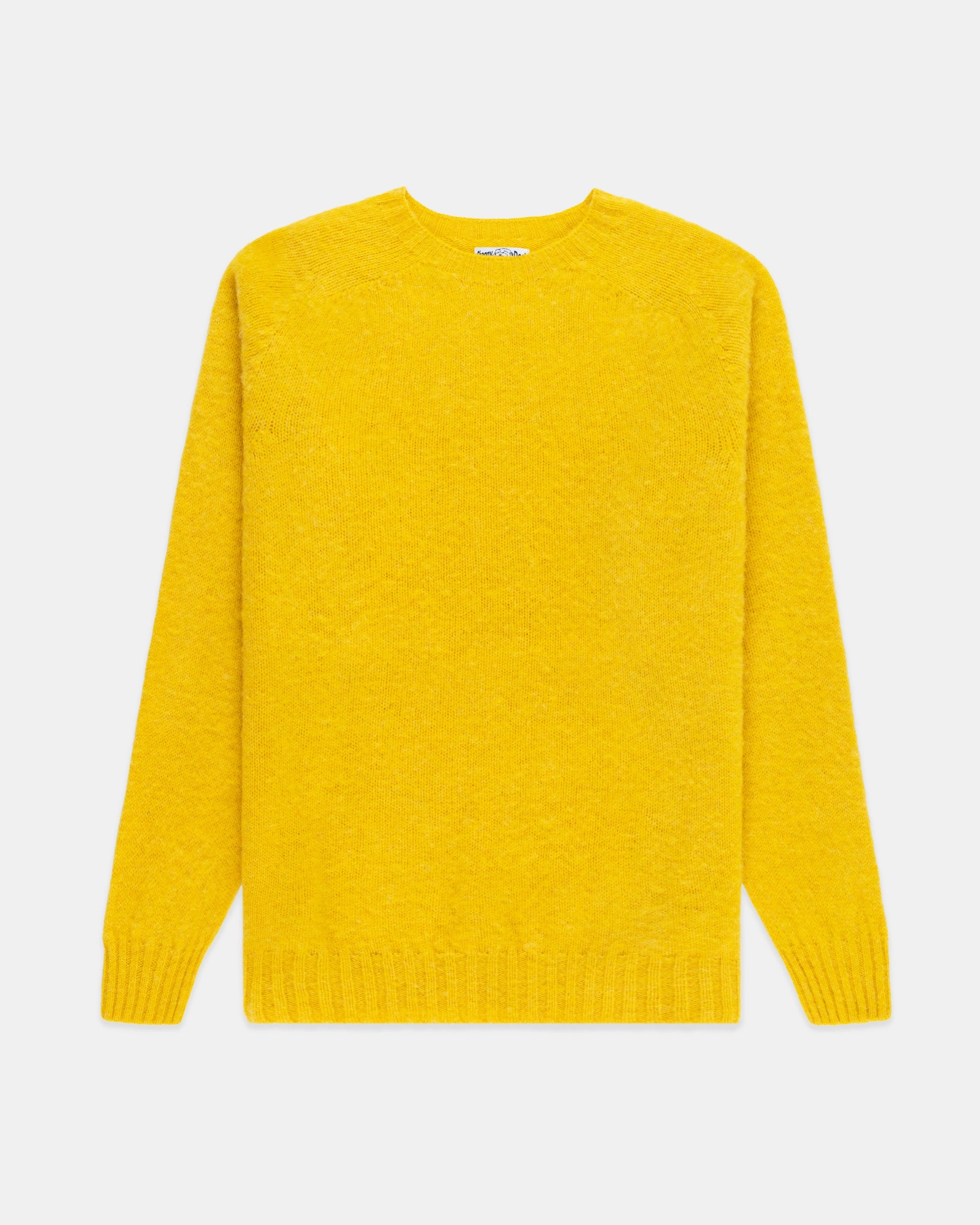 Made-in-Scotland Yellow Shaggy Dog Sweater  - Trim Fit Knit Perfection