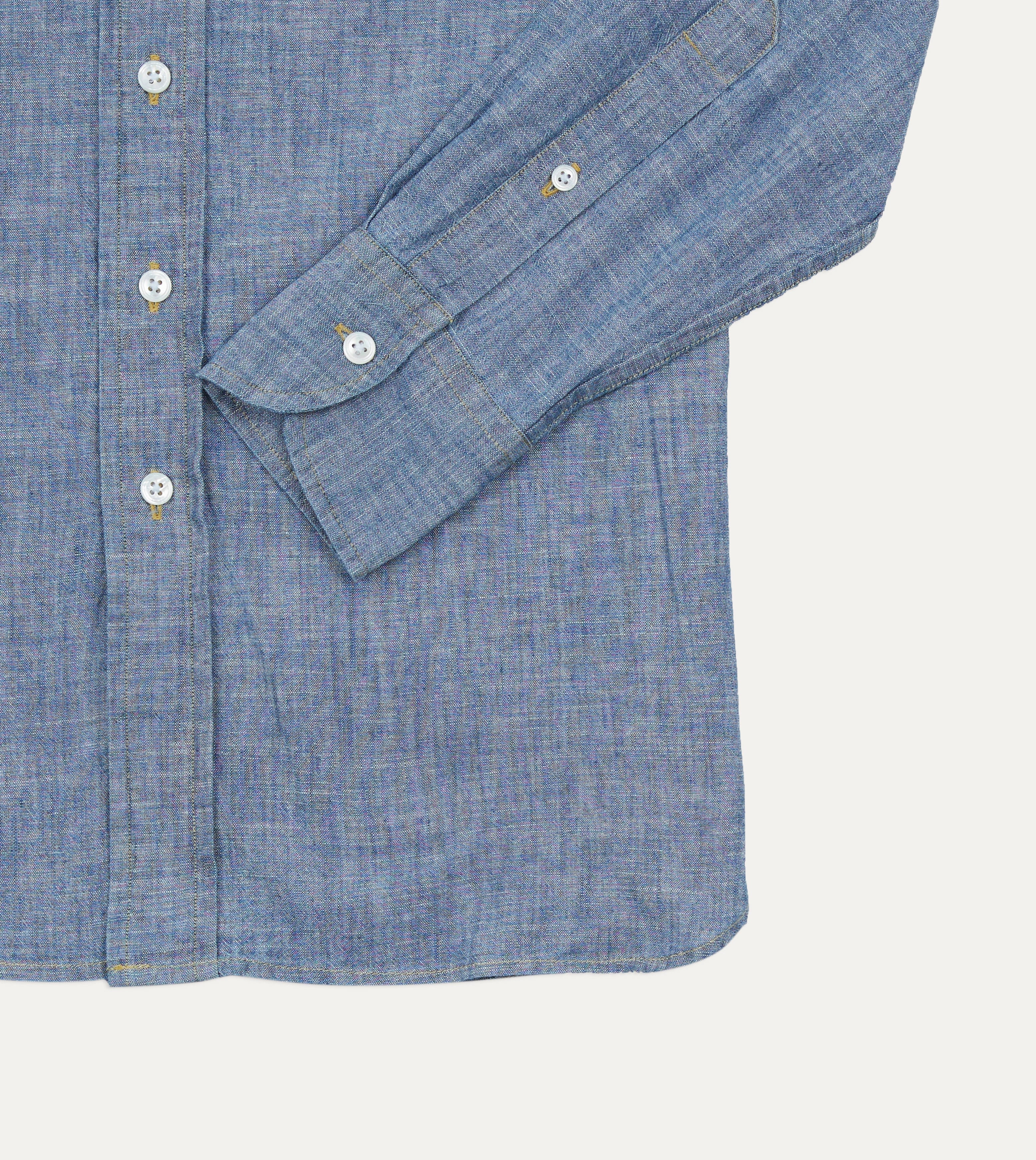 Thermoregulating Fabric Blue Chambray Long Point Collar Shirt