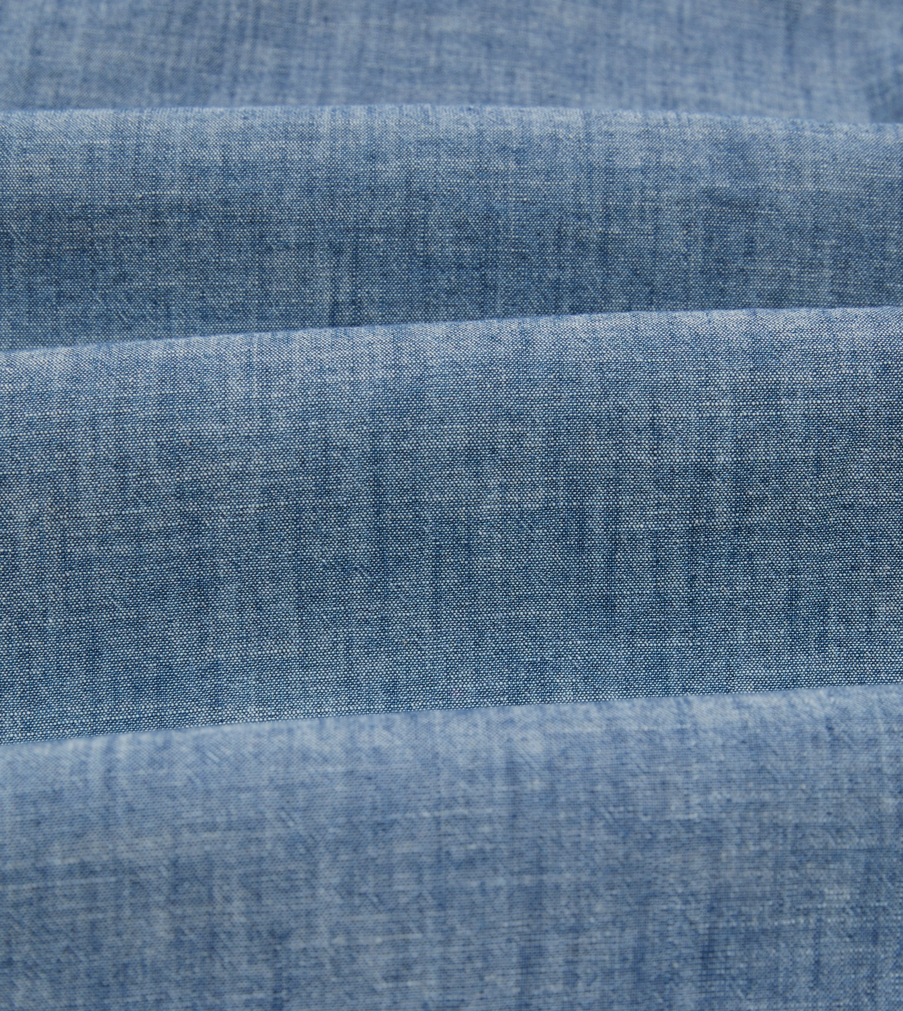 Refined Aesthetic Blue Chambray Long Point Collar Shirt