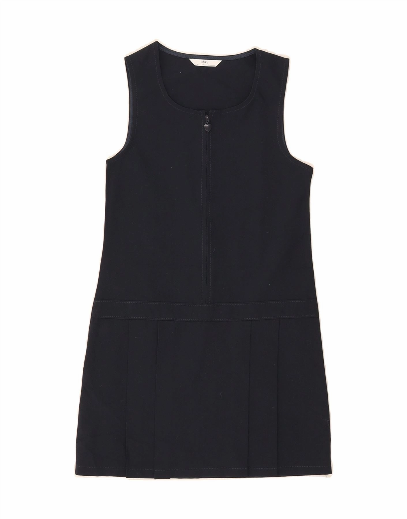 MARKS & SPENCER Girls Sleeveless Sheath Dress 8-9 Years Navy Blue Chic Silhouette Professional Look