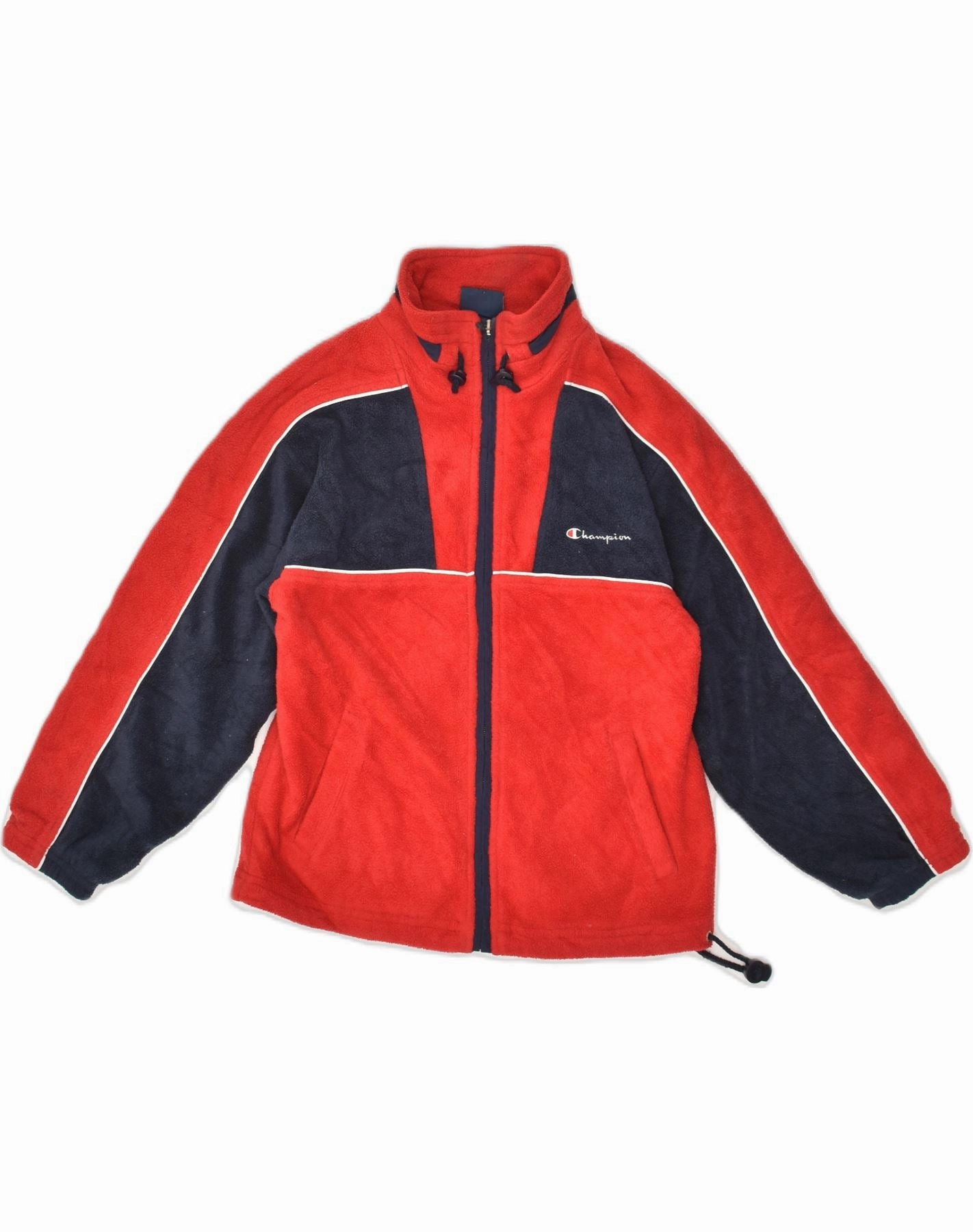 CHAMPION Boys Fleece Jacket 7-8 Years Red Colourblock Polyester Softshell Technology Non Irritating Seams