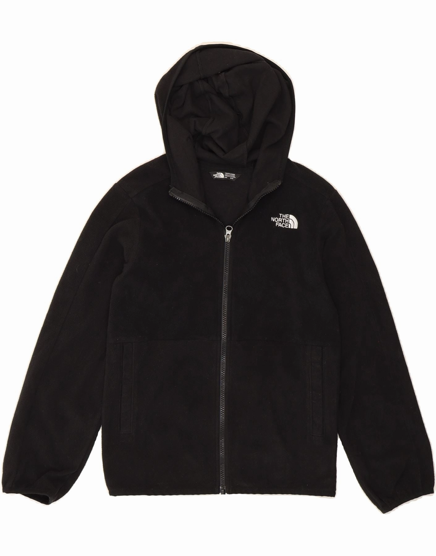 Bandana Primaloft Insulation THE NORTH FACE Boys Hooded Fleece Jacket 10-11 Years Medium  Black