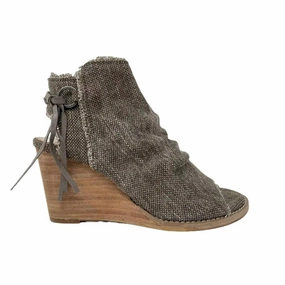 Polished Feel Stability Fit Sis Open Toe Wedge Shoes In Taupe