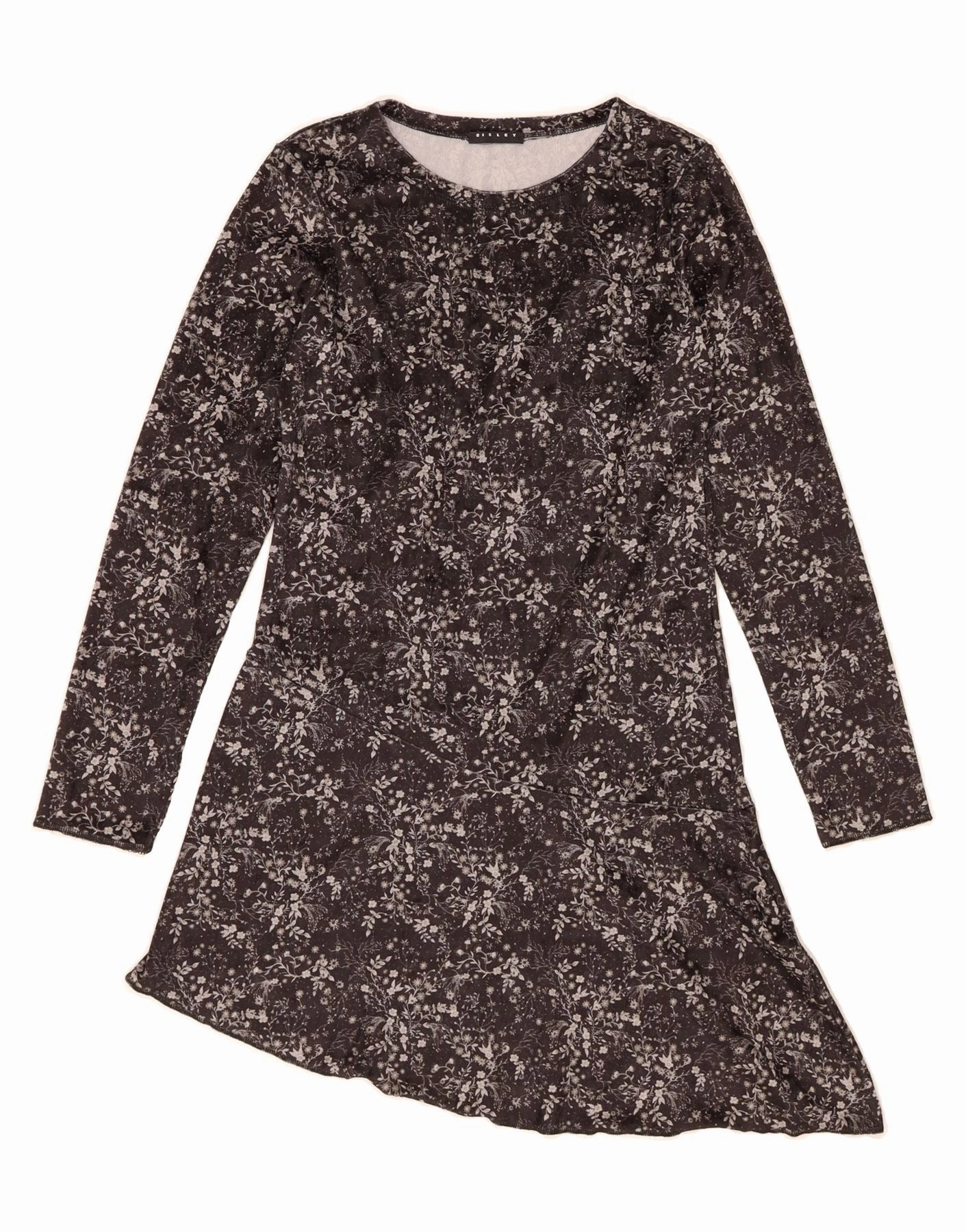 Contemporary Vibe SISLEY Girls Long Sleeve Asymmetrical Dress 11-12 Years 2XL Grey Floral
