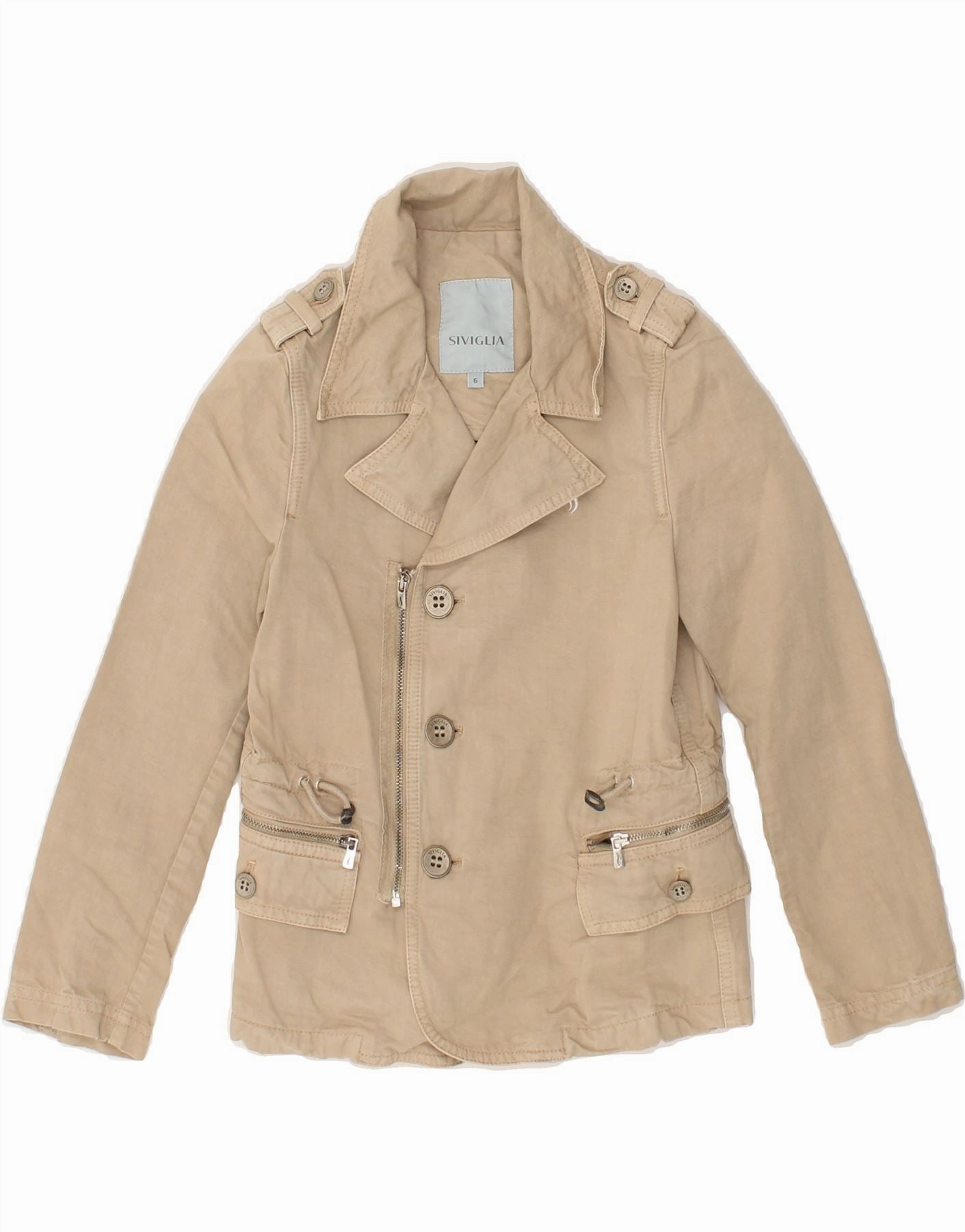 Taped Seams SIVIGLIA Boys Overcoat 5-6 Years Beige