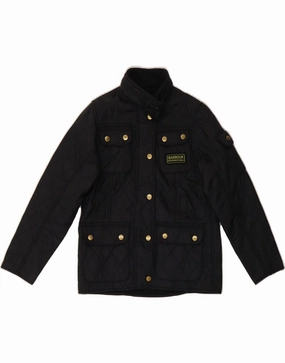 Inspire Wool BARBOUR Boys Quilted Jacket 8-9 Years Medium Black