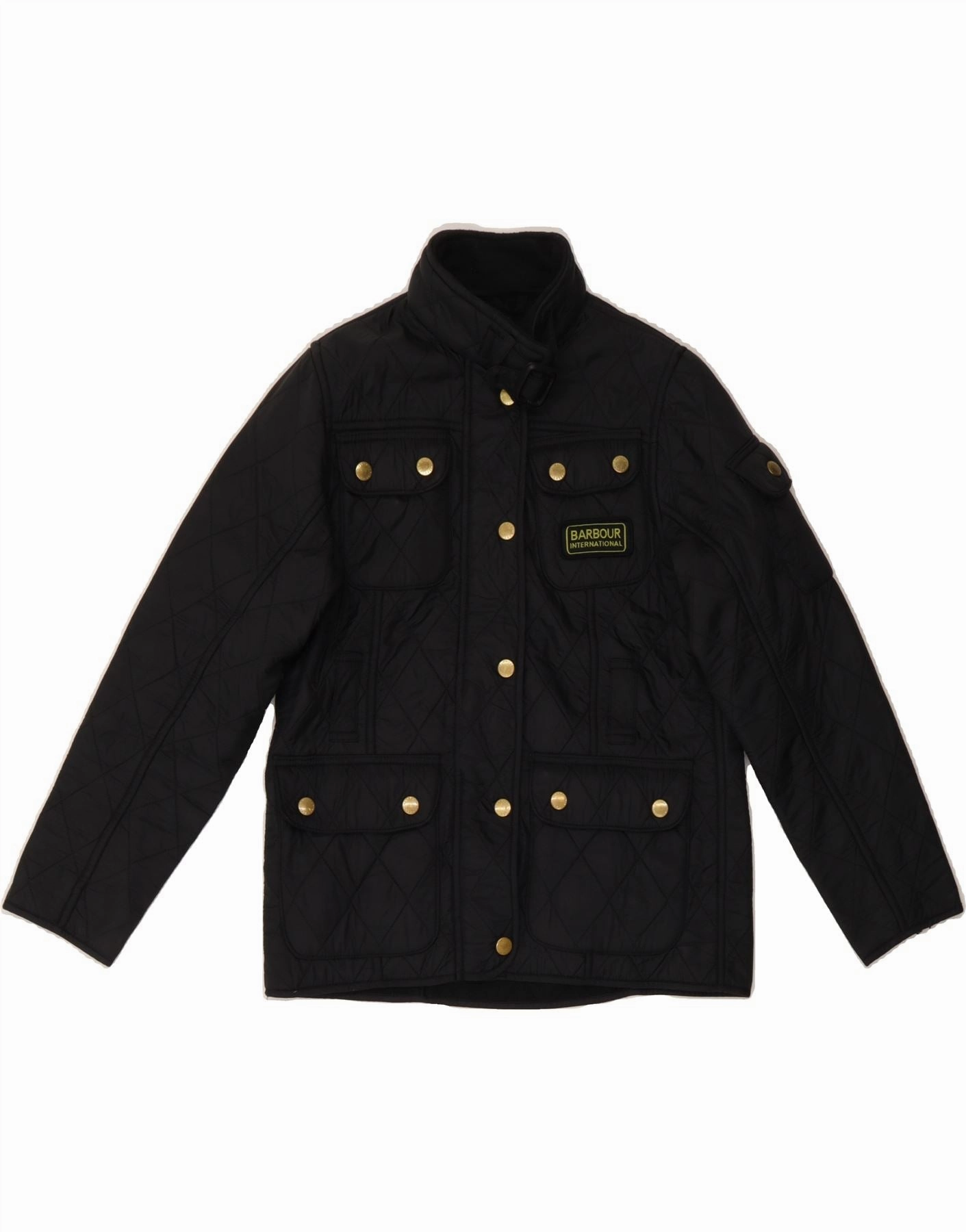 Inspire Wool BARBOUR Boys Quilted Jacket 8-9 Years Medium Black