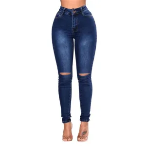 Skinny Jeans for Women High Waisted Stretch Butt Lifting Pencil Jeans Junior Classic Slim Fit Denim Pants (X-Large,Navy Blue B)