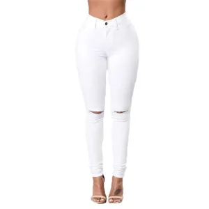Skinny Jeans for Women High Waisted Stretch Butt Lifting Pencil Jeans Junior Classic Slim Fit Denim Pants (X-Large,White B)