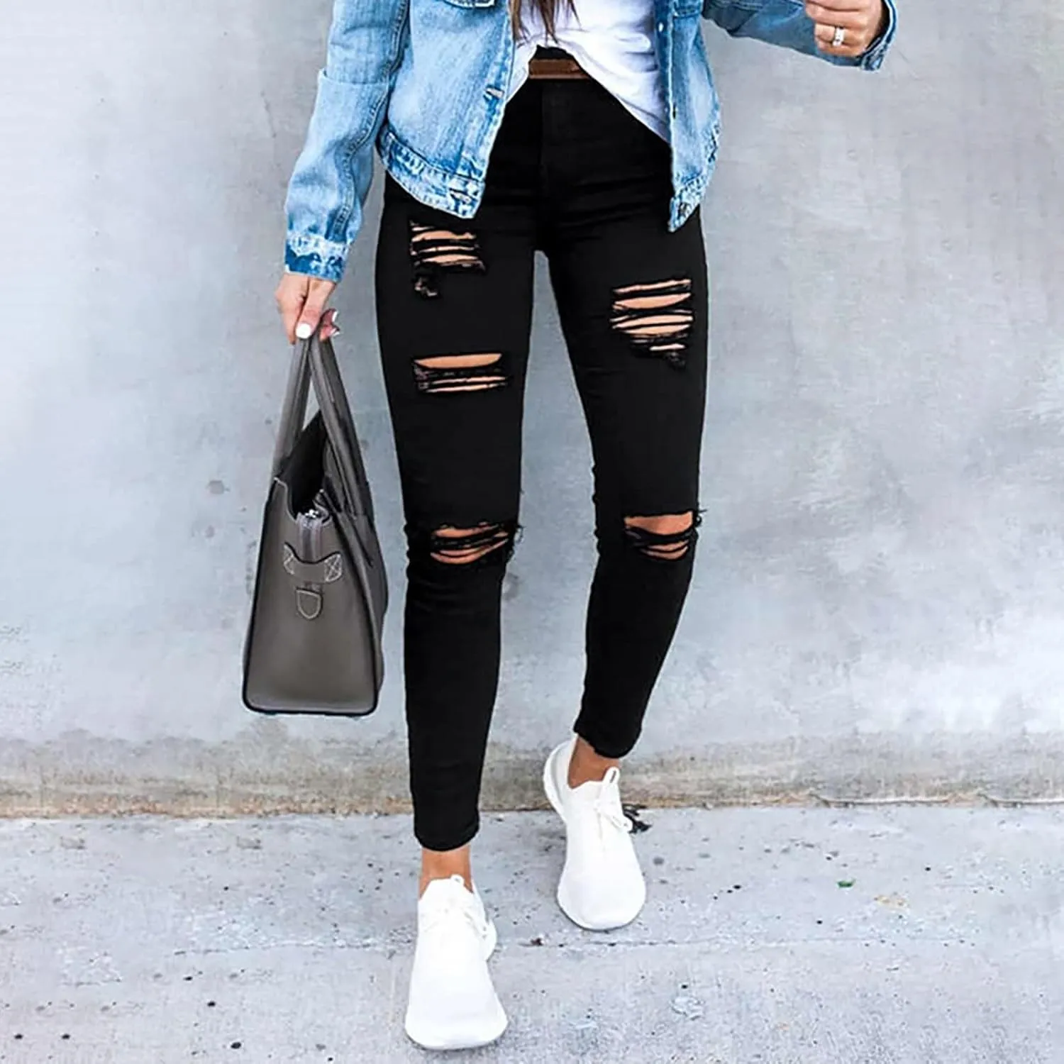 Skinny Jeans for Women Slim Fit Jeans Mid Rise Jeans Baggy Jeans Stretch Jeggings Tummy Control Trousers Y2K Denim Jeans
