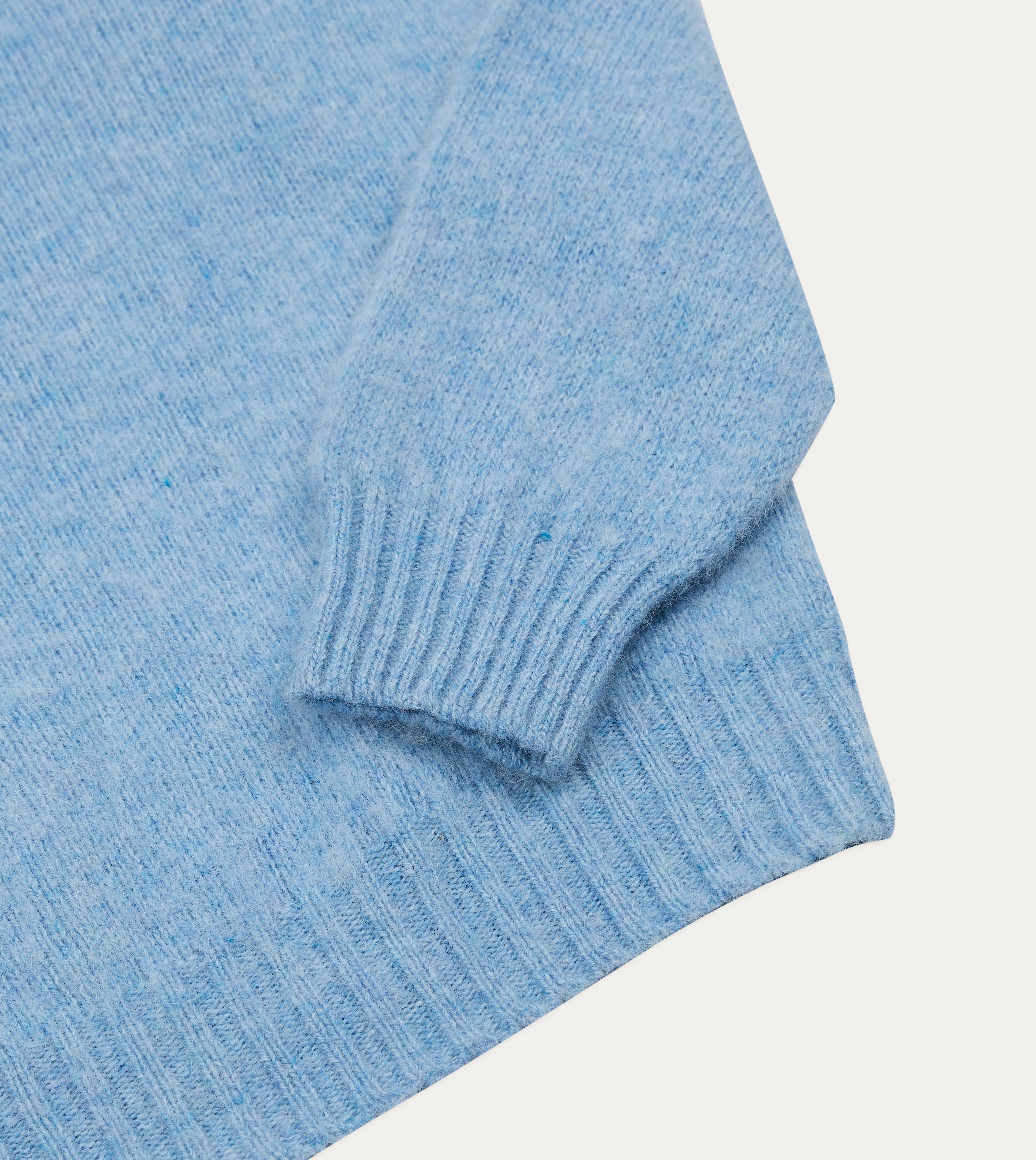 Odor Resistant Timeless Basic Sky Blue Brushed Shetland Crew Neck Jumper