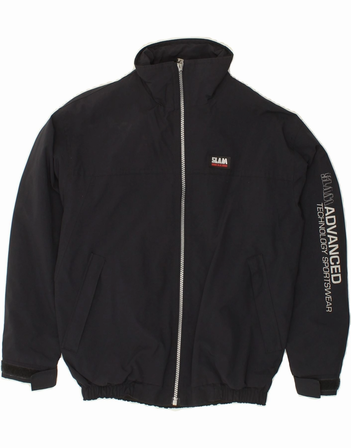 SLAM Boys Graphic Bomber Jacket 11-12 Years Navy Blue Nylon Award