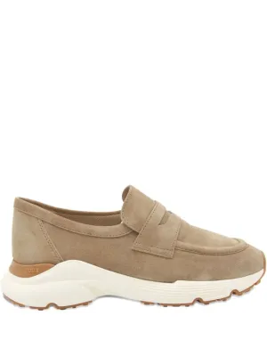 Move Power Easy Road Sleek Suede Loafers With Penny Strap
