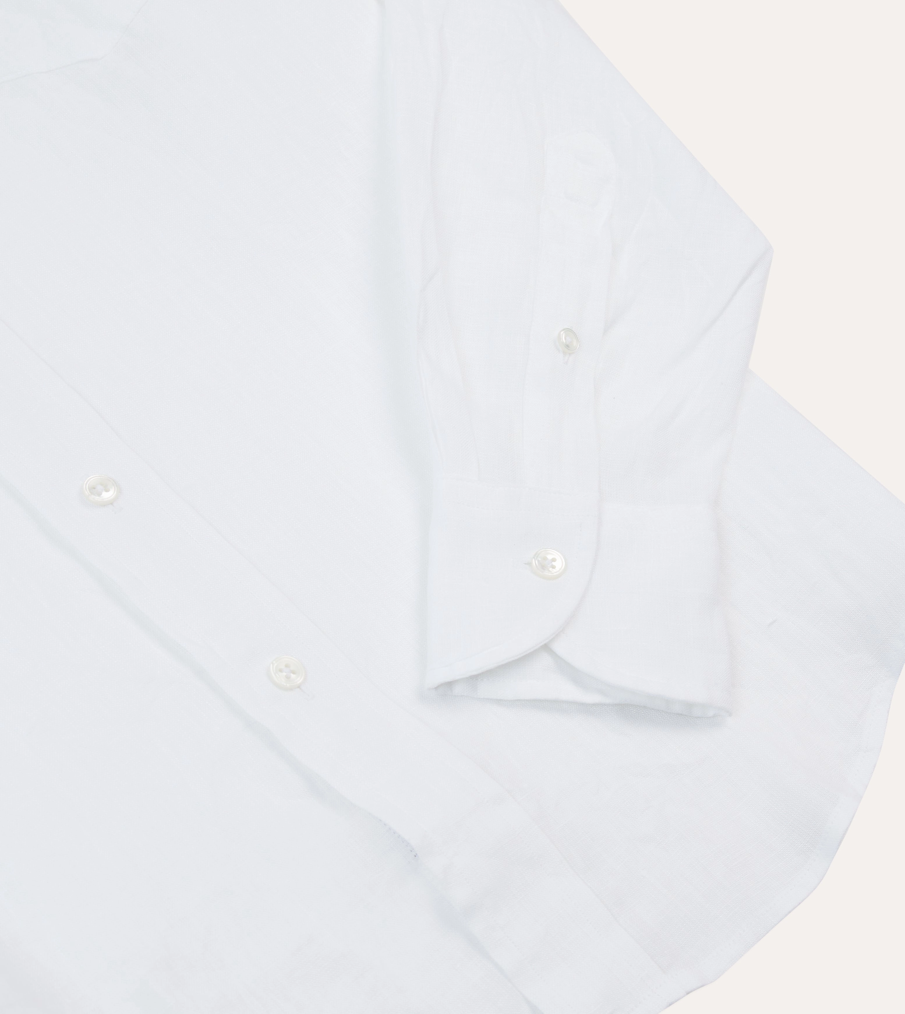 Gift Idea White Linen Spread Collar Shirt