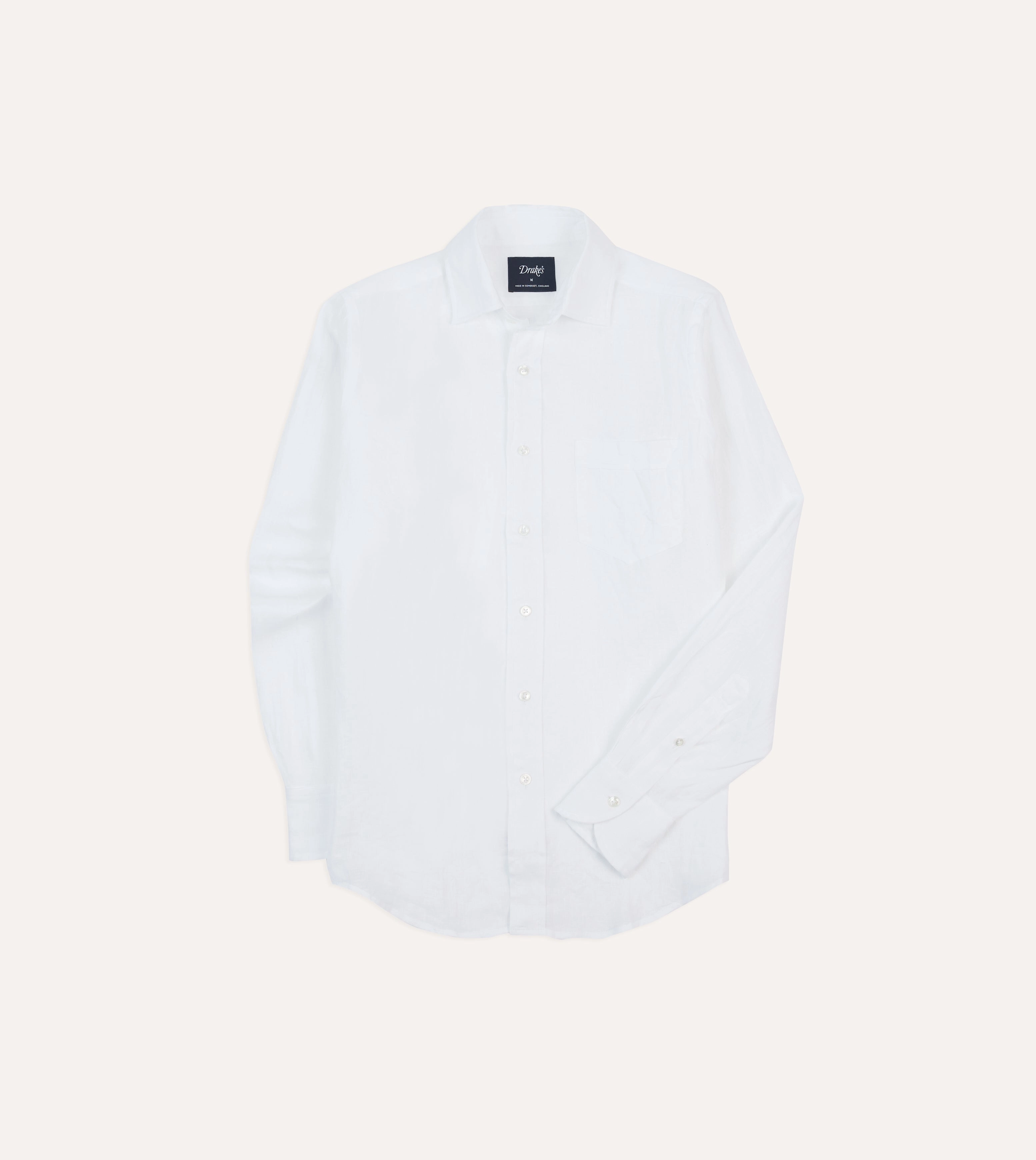 quick dry White Linen Spread Collar Shirt