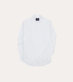 quick dry White Linen Spread Collar Shirt